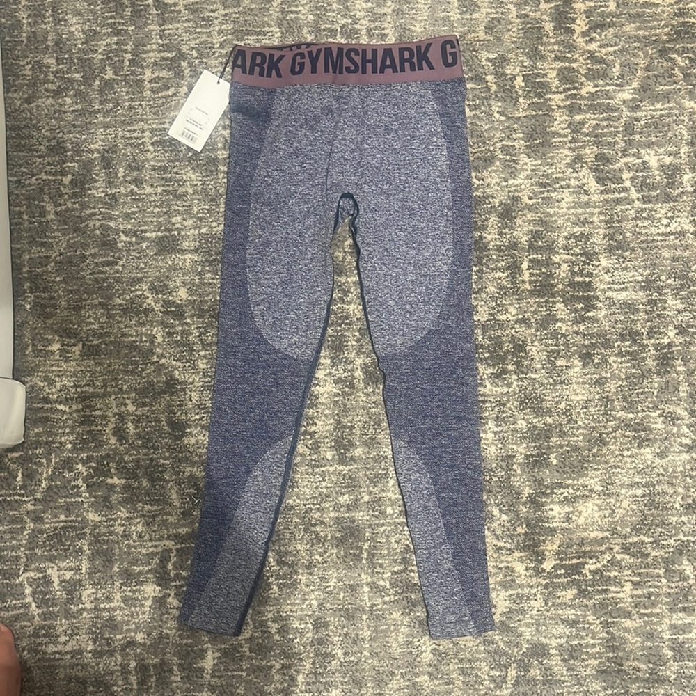 Gymshark flex leggings in navy and mallow purple. Size small.